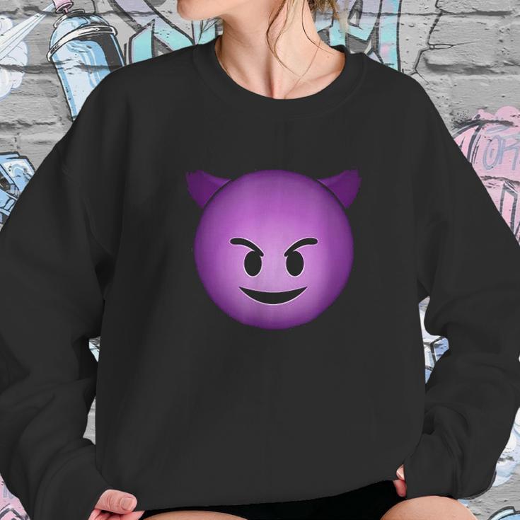 Devil Face Emoji Funny Halloween Gift For Men Women Kids Women Sweatshirt Gifts for Her