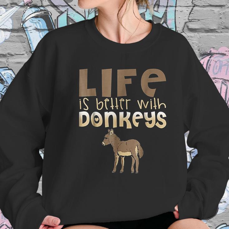 Donkey Show Life Is Better With Donkeys Women Sweatshirt Gifts for Her