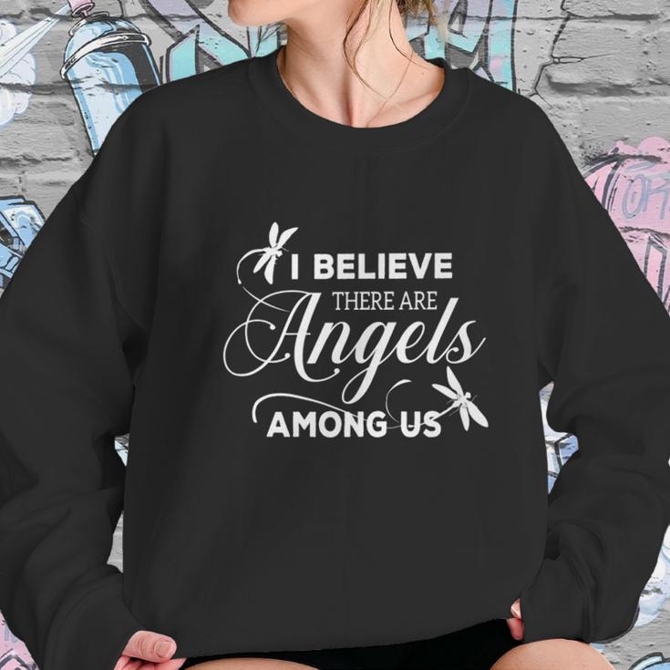 Dragonfly I Believe There Are Angels Among Us Women Sweatshirt Gifts for Her