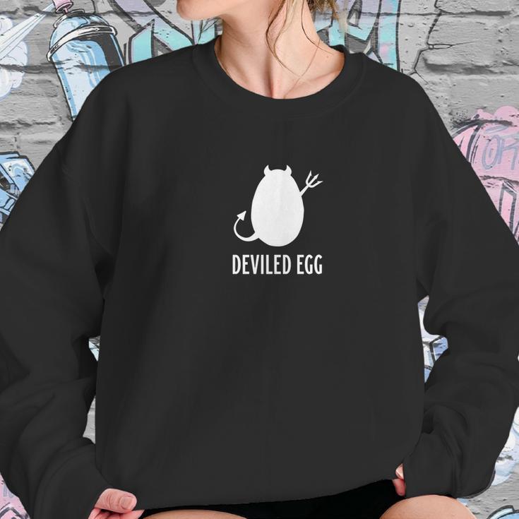 Well Dressed Chicken Deviled Egg White Logo Women Sweatshirt Gifts for Her