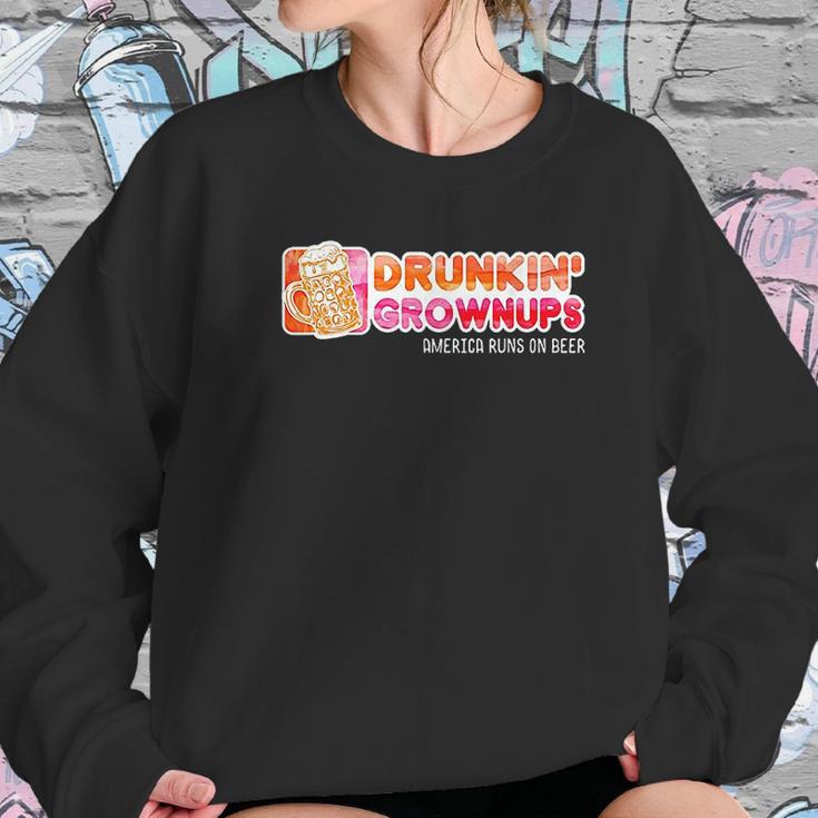 Drunkin Grownups American Women Sweatshirt Gifts for Her