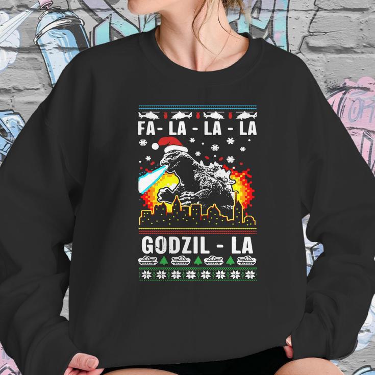 Fa La La La Godzilla Ugly Christmas Women Sweatshirt Gifts for Her