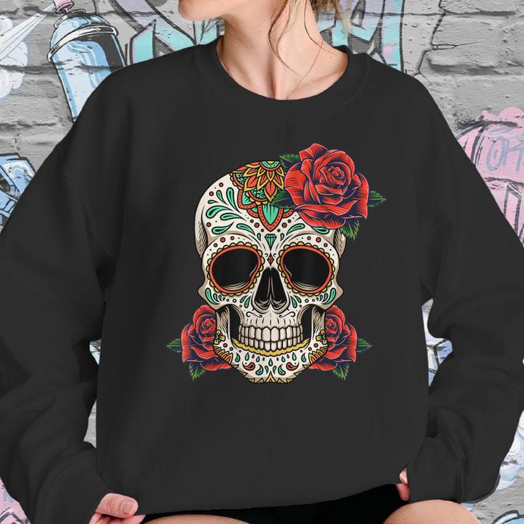 Floral Sugar Skull Day Of Dead Dia De Los Muertos Women Women Sweatshirt Gifts for Her