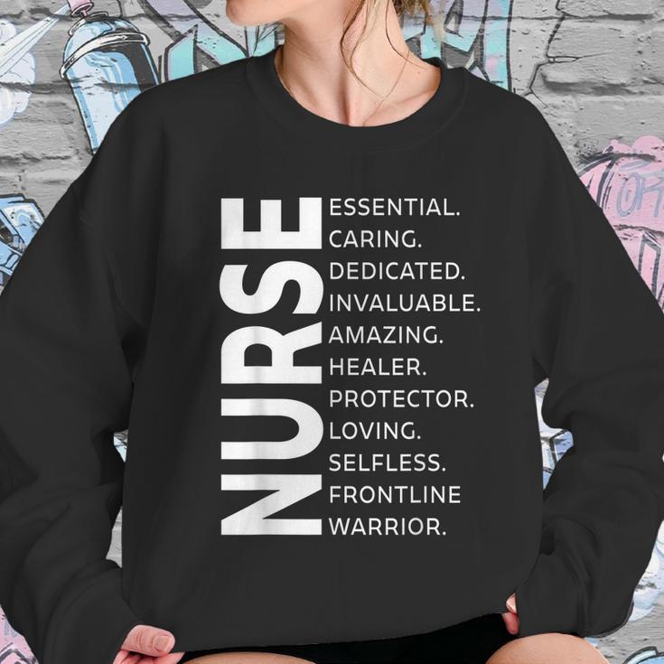 Frontline Warrior Nurse Essential Worker Graphic Design Printed Casual Daily Basic Women Sweatshirt Gifts for Her