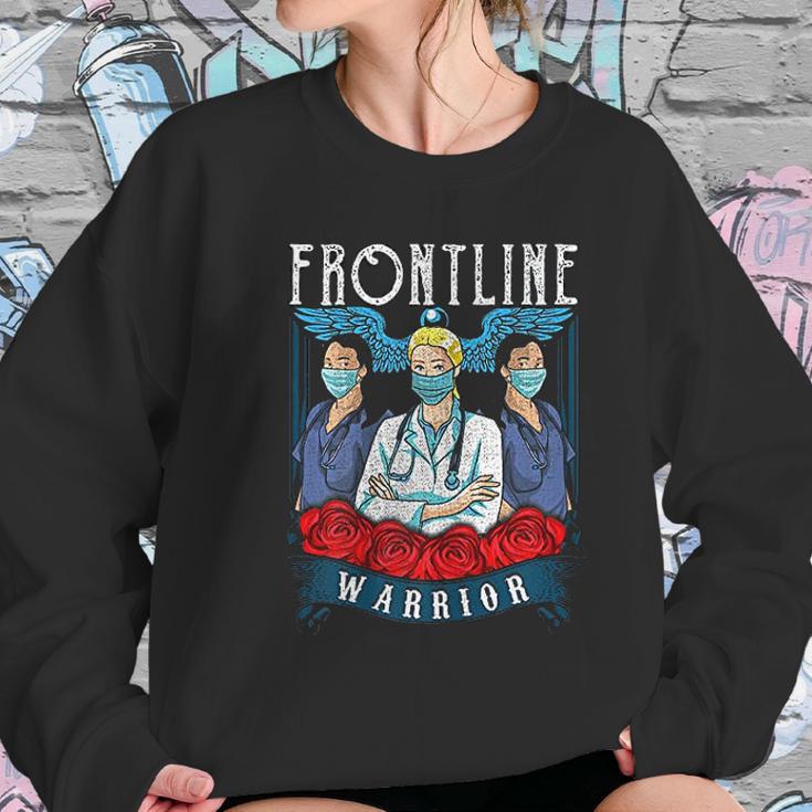 Frontline Warrior Proud Hero Nurse Superhero Gift Women Sweatshirt Gifts for Her