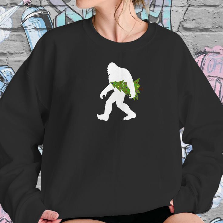 Funny Bigfoot Abominable Snowman Christmas Tree Gift Women Sweatshirt Gifts for Her