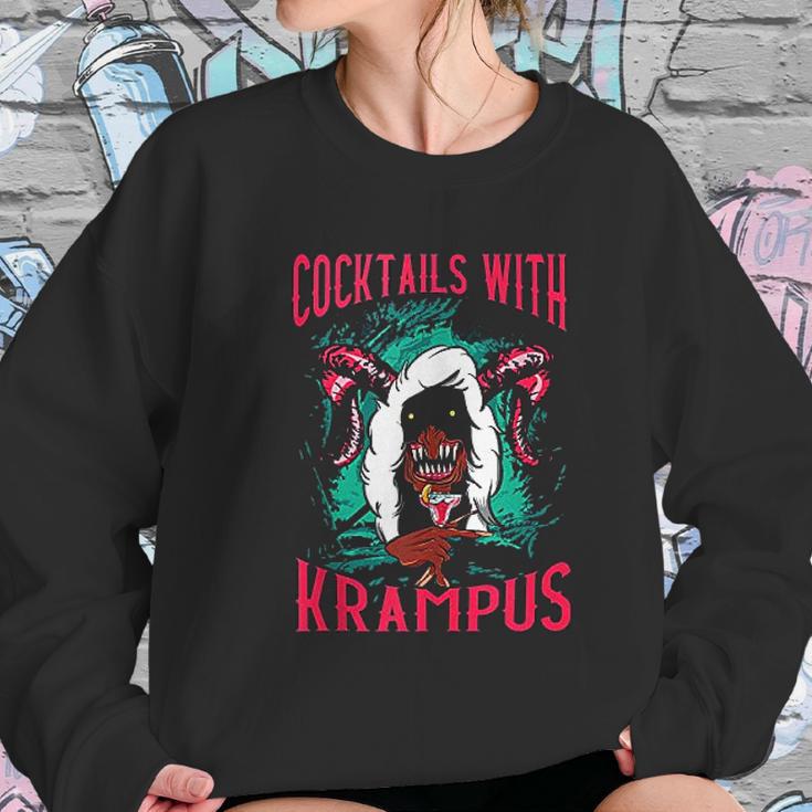 Funny Christmas Holiday Cocktails With Krampus Women Sweatshirt Gifts for Her