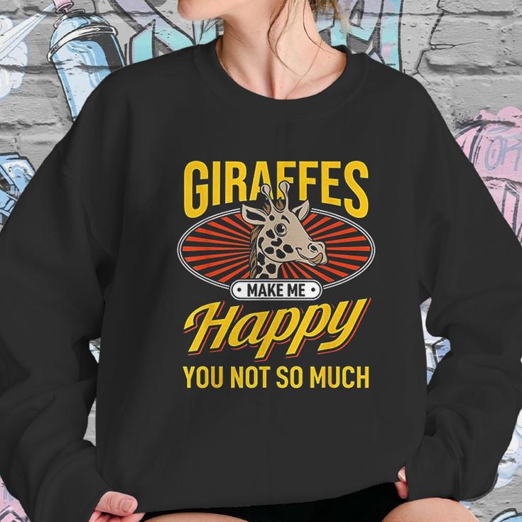 Giraffes Make Me Happy Giraffe Lover Gift Women Sweatshirt Gifts for Her