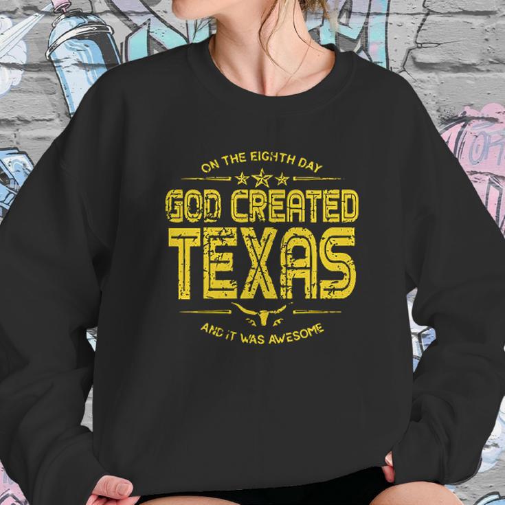 God Created Texas Aesthetic Gift 2022 Women Sweatshirt Gifts for Her