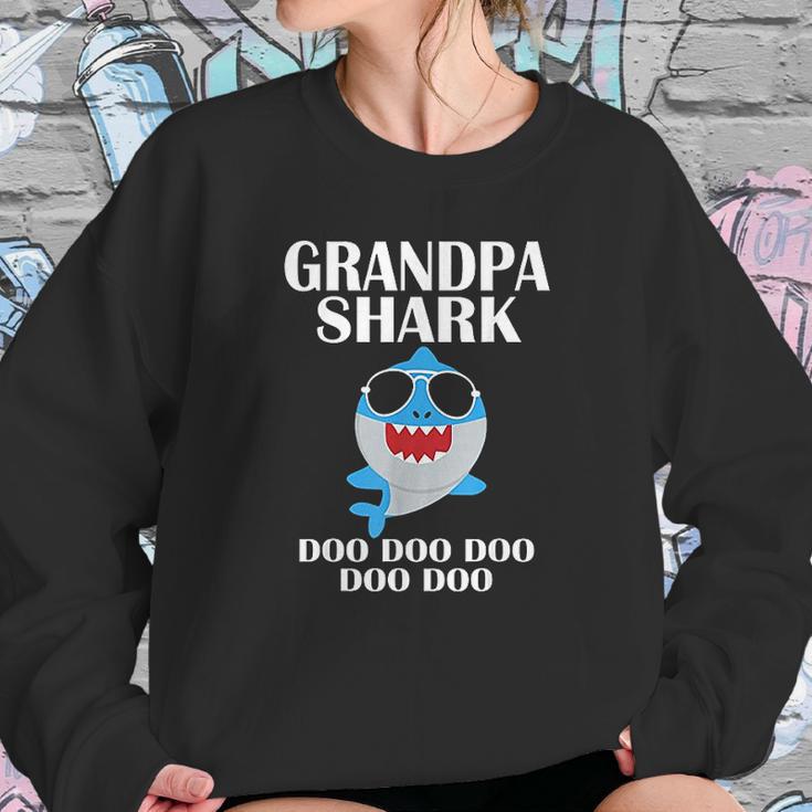 Grandpa Shark Doo Doo Fathers Day Grandpa Christmas Women Sweatshirt Gifts for Her