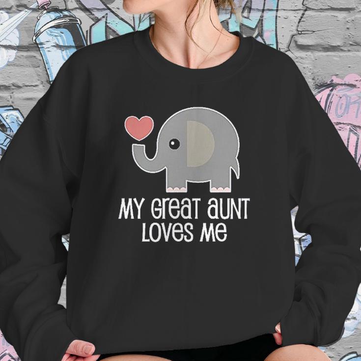 Great Aunt Loves Me Elephant Infant Creeper Women Sweatshirt Gifts for Her