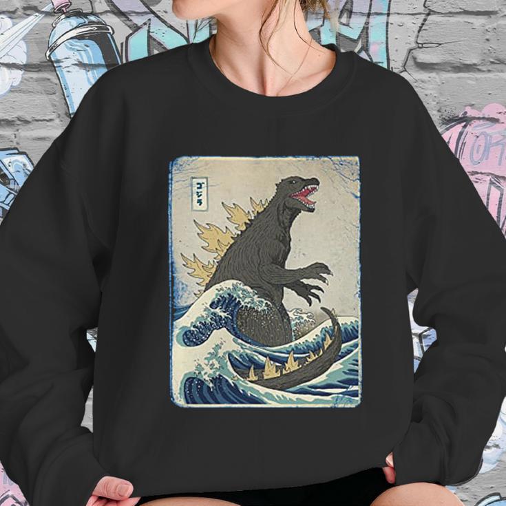 The Great Godzilla Off Kanagawa Funny Women Sweatshirt Gifts for Her