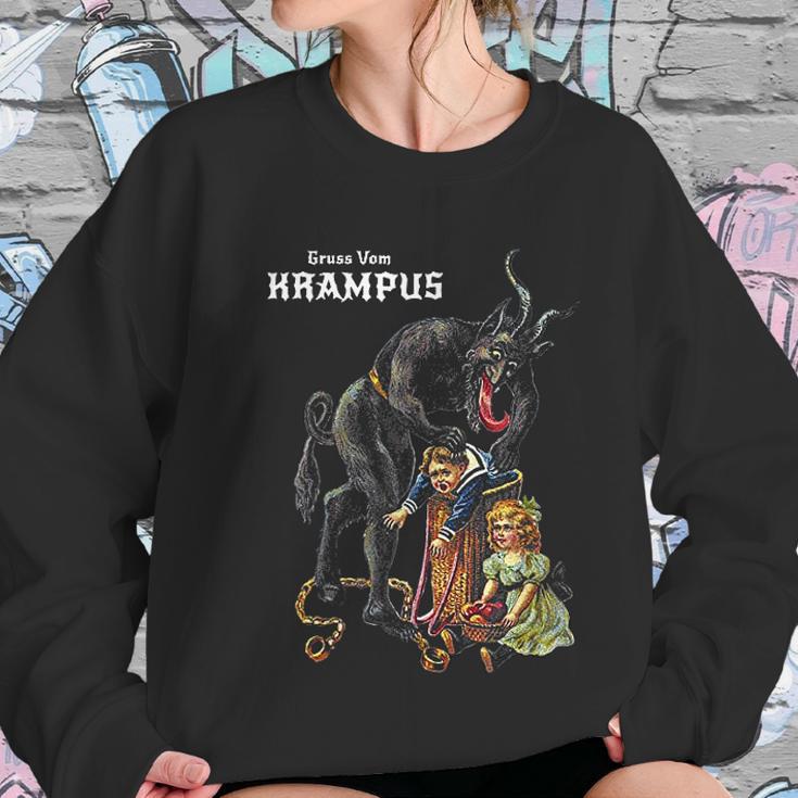 Gruss Vom Krampus Greetings From Christmas Germanic Demon Women Sweatshirt Gifts for Her