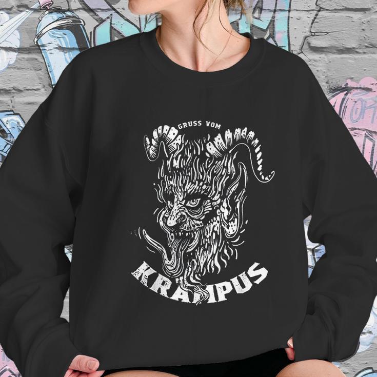 Gruss Vom Krampus Greetings From Ugly Christmas Demon Devil Women Sweatshirt Gifts for Her