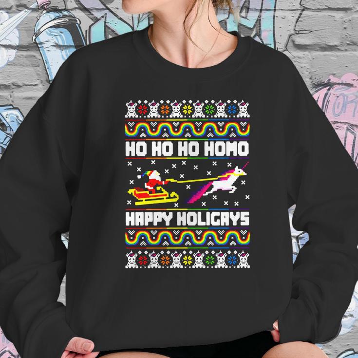 Ho Ho Ho Homo Happy Holigays Ugly Christmas Women Sweatshirt Gifts for Her