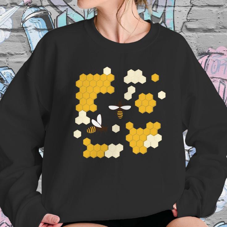 Honey Bee Honeycomb Women Sweatshirt Gifts for Her