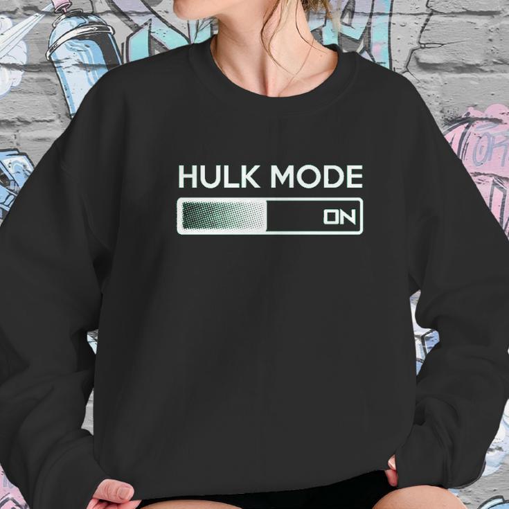 Hulk Mode On Funny Graphic Gym Workout Top Sarcastic Saying Adult Humor Women Sweatshirt Gifts for Her