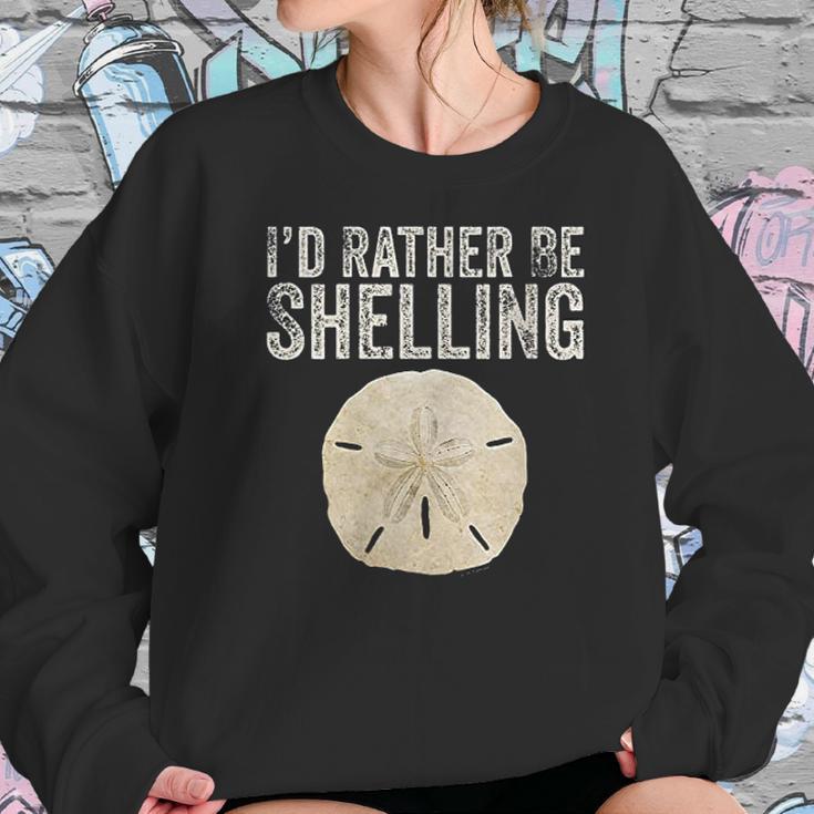 Womens Id Rather Be Shelling For Ocean Loving Sea Shell Hunters V-Neck T-Shirt Women Sweatshirt Gifts for Her