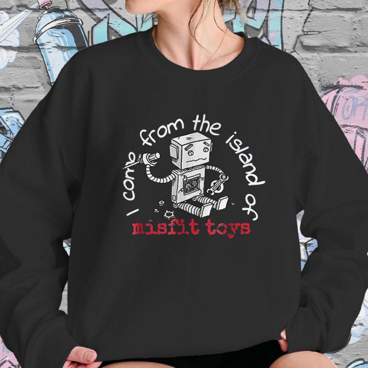 I Come From The Island Of Misfit Toys Robot Christmas Women Sweatshirt Gifts for Her