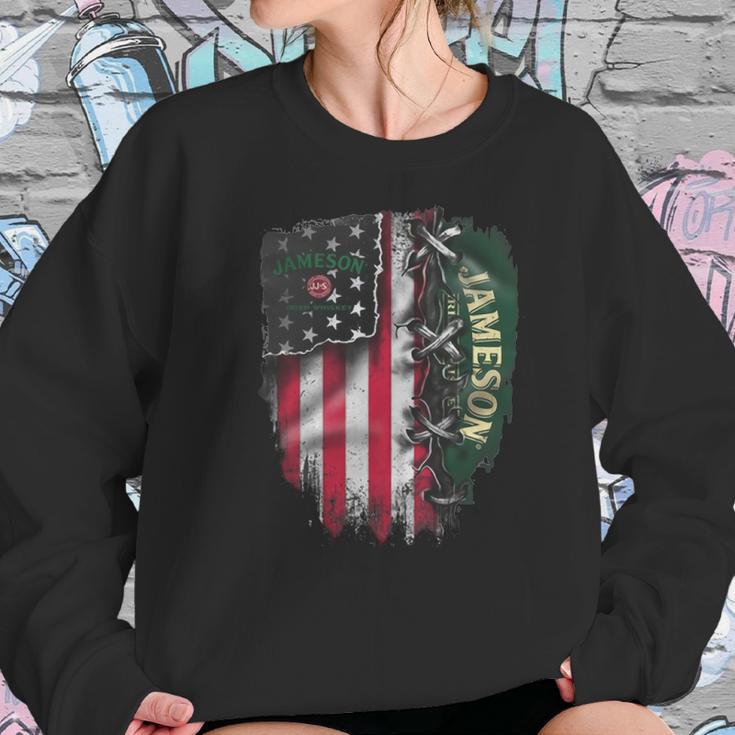 Jameson Irish Whiskey Inside American Flag Women Sweatshirt Gifts for Her