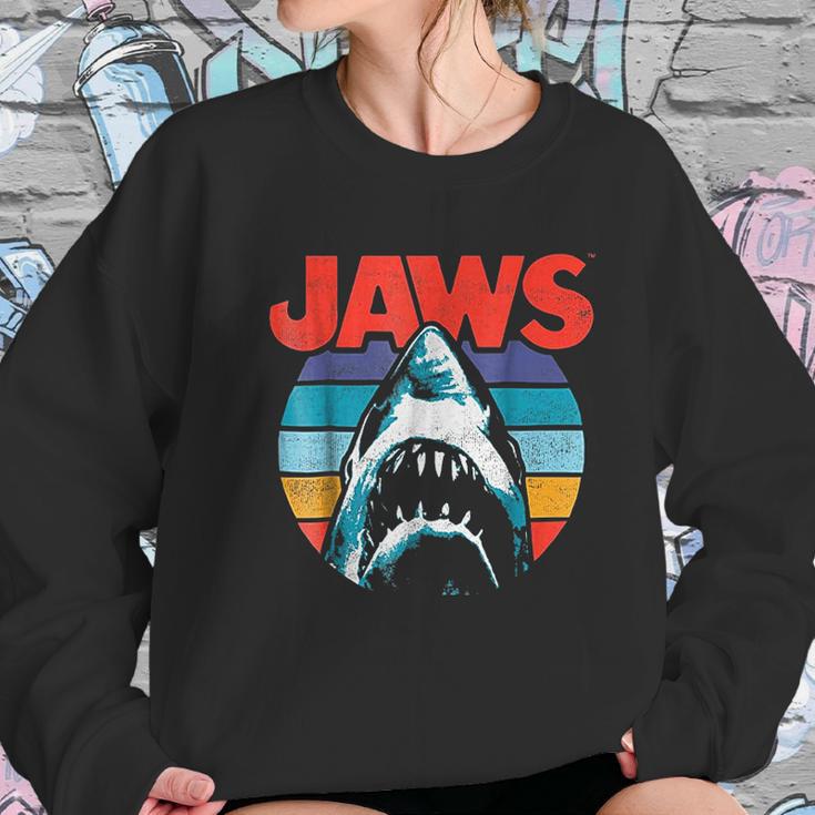 Jaws Retro Colors Shark Rainbow Women Sweatshirt Gifts for Her