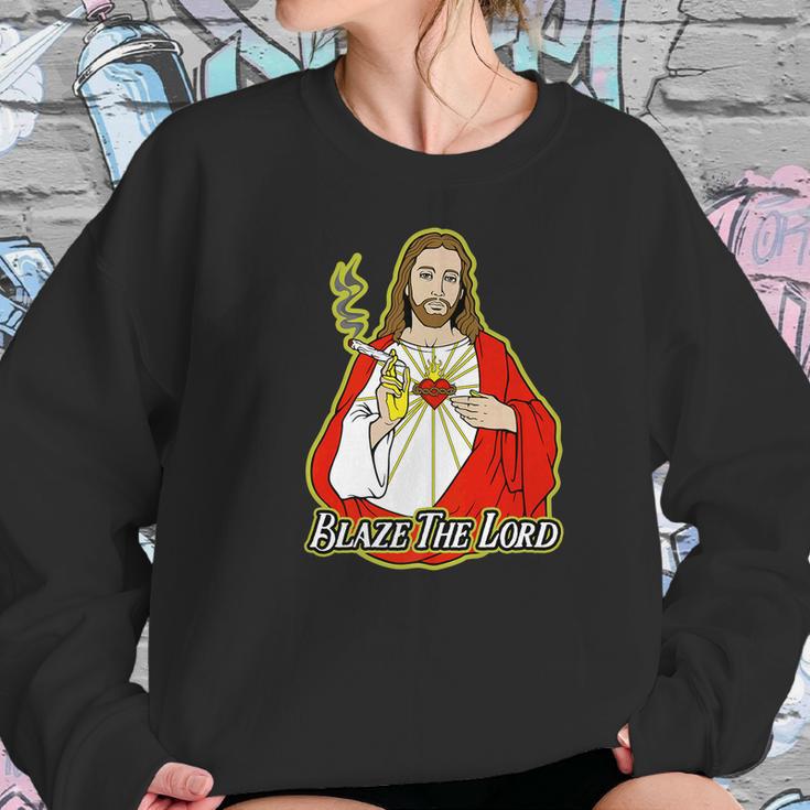 Jesus Blaze The Lord Marijuana Women Sweatshirt Gifts for Her