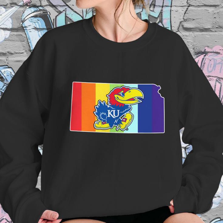 Kansas Jayhawks Rainbow Women Sweatshirt Gifts for Her