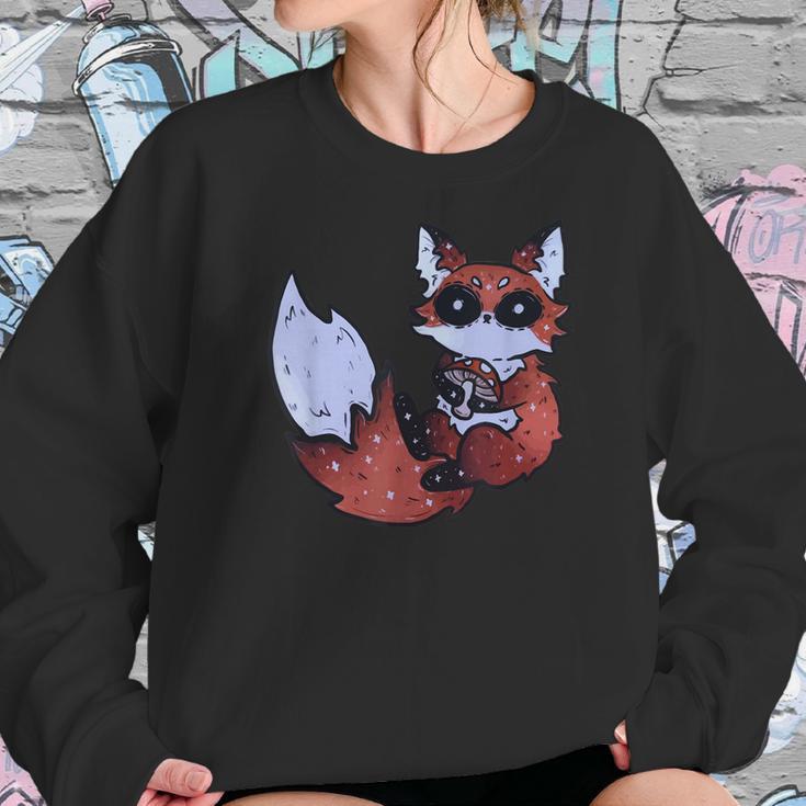 Kawaii Pastel Goth Art Cute Creepy Red Fox Fennec Grey Fox Men Women T-Shirt Graphic Print Casual Unisex Tee Women Sweatshirt Gifts for Her