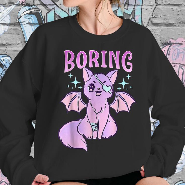 Kawaii Pastel Goth Cute Creepy Bat Cat Anime Theme Men Women T-Shirt Graphic Print Casual Unisex Tee Women Sweatshirt Gifts for Her