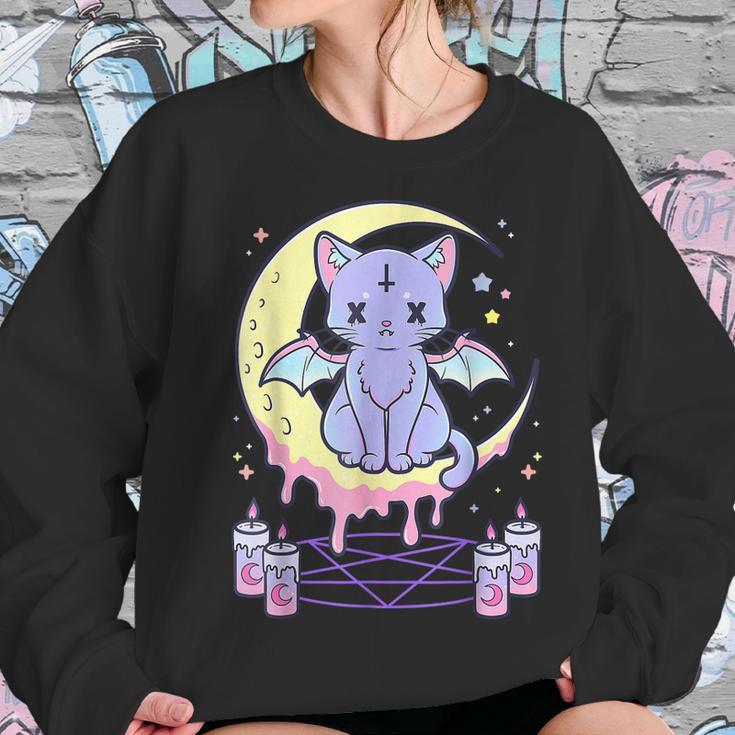 Kawaii Pastel Goth Cute Creepy Black Cat V2 Men Women T-Shirt Graphic Print Casual Unisex Tee Women Sweatshirt Gifts for Her