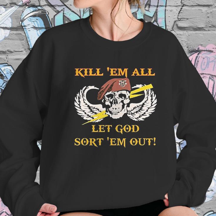 Kill Em All Let God Sort Em Out Skull Women Sweatshirt Gifts for Her