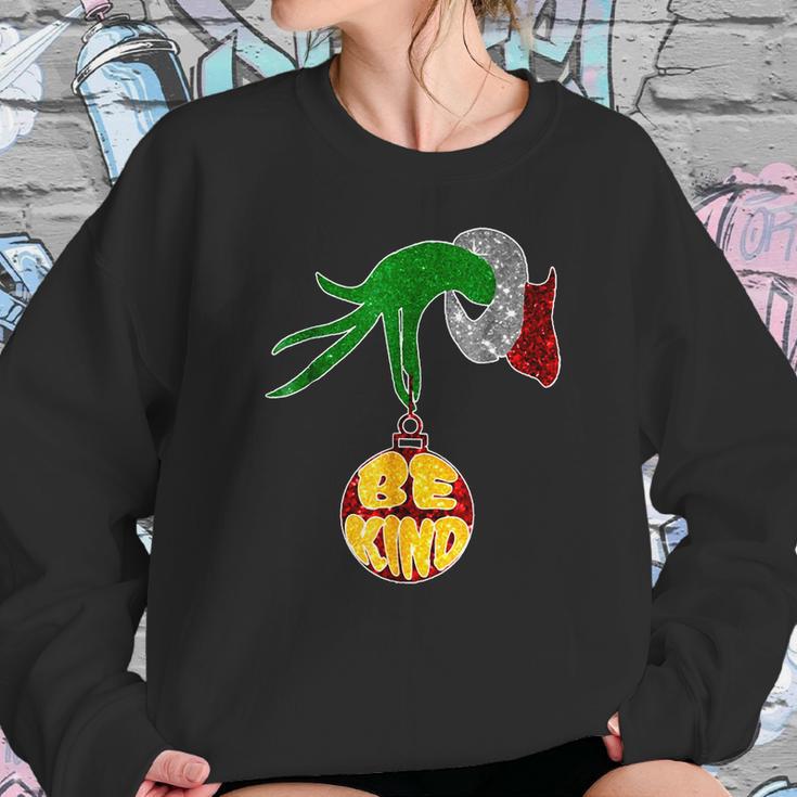 Be Kind Grinch Hand Holding Women Sweatshirt Gifts for Her