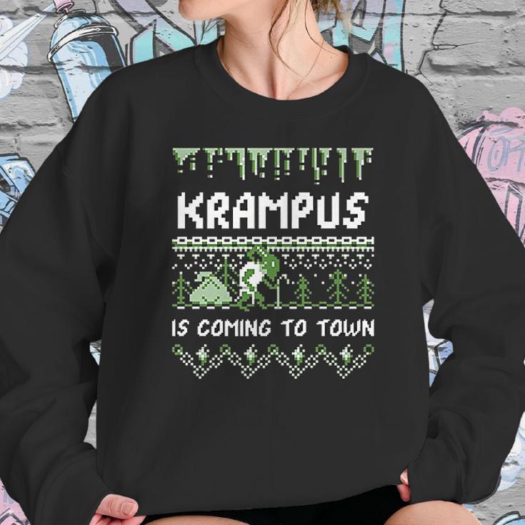 Krampus Is Coming To Town Funny Krampus Christmas Women Sweatshirt Gifts for Her