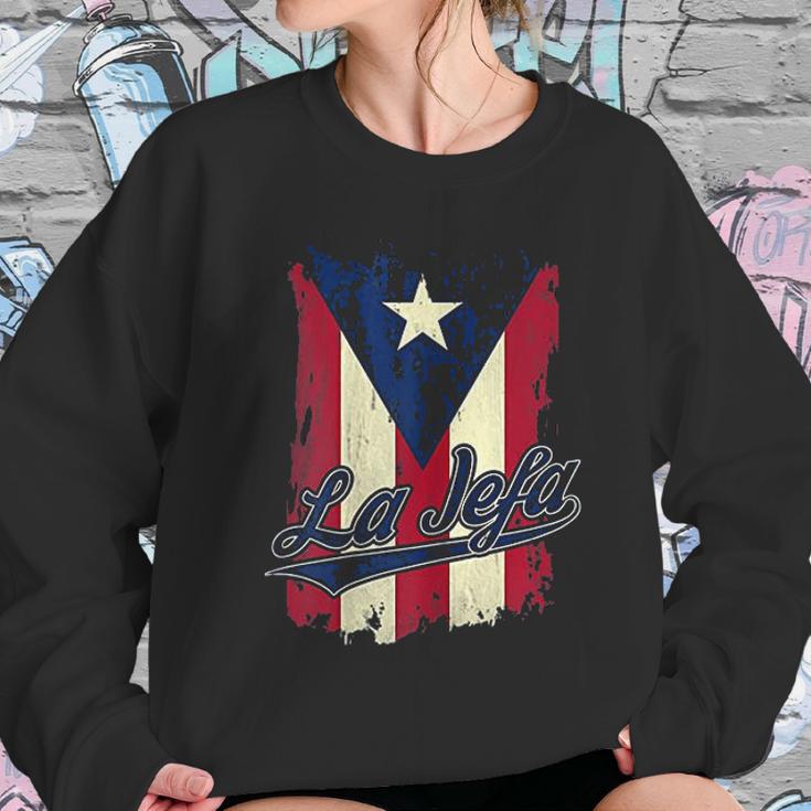 La Jefa Puerto Rico Flag For Puerto Rican Women Camisa Women Sweatshirt Gifts for Her