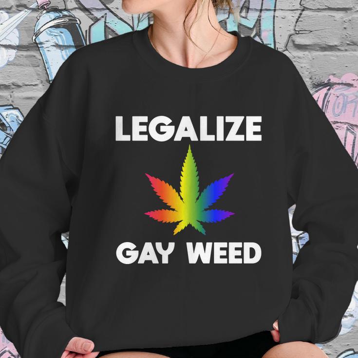 Legalize Gay Weed Rainbow Pride Flag Lgbtq Cool Lgbt Gift Graphic Design Printed Casual Daily Basic Women Sweatshirt Gifts for Her