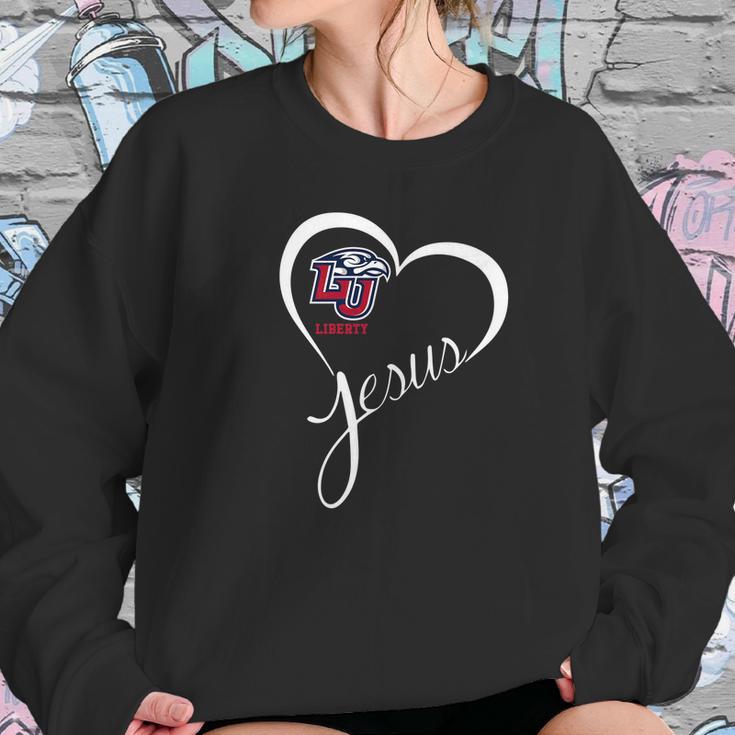 Liberty Flames Heart Jesus Apparel Women Sweatshirt Gifts for Her