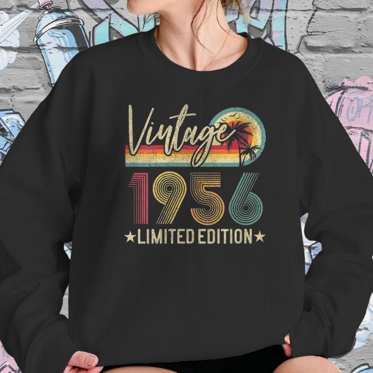 Womens Limited Edition 1956 66Th Birthday Gift 66 Years Old Vintage V-Neck Women Sweatshirt Gifts for Her