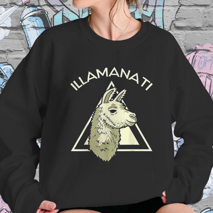 Llama Illuminati Funny Lama Women Sweatshirt Gifts for Her