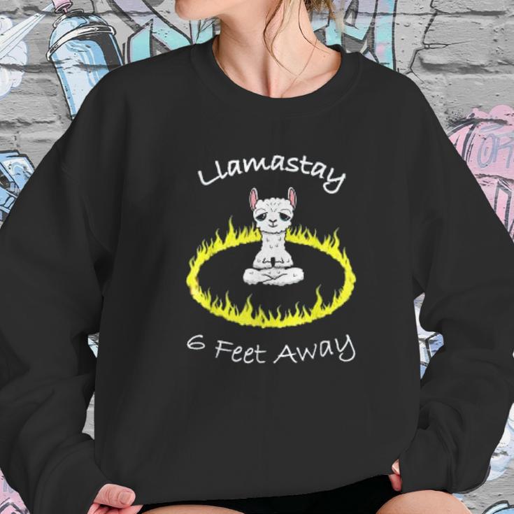 Llamastay 6 Feet Away Funny Llama Stay Social Distancing Women Sweatshirt Gifts for Her