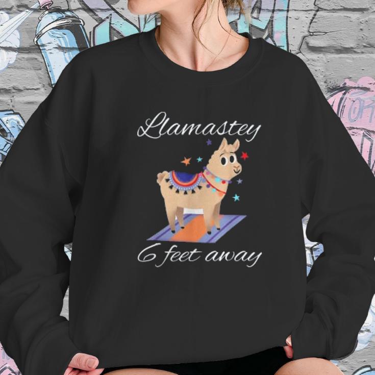 Llamastay 6 Feet Away Funny Llama Yoga Social Distancing Women Sweatshirt Gifts for Her