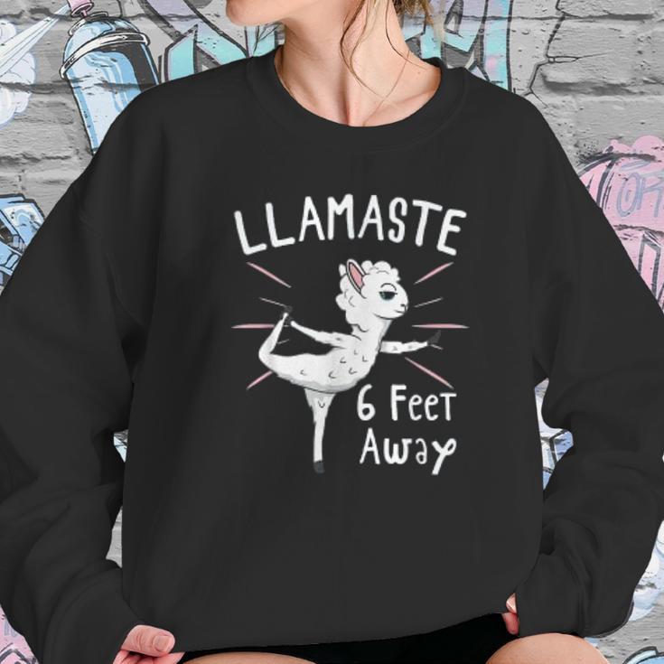 Llamastay 6 Feet Away Social Distancing Gift Women Sweatshirt Gifts for Her