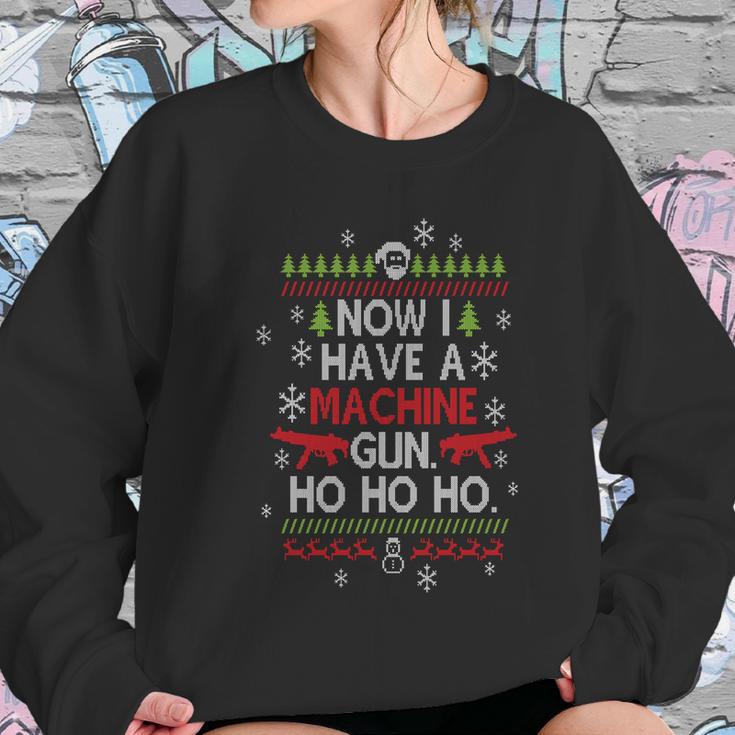 Now I Have A Machine Gun Ho Ho Ho Funny Christmas Women Sweatshirt Gifts for Her