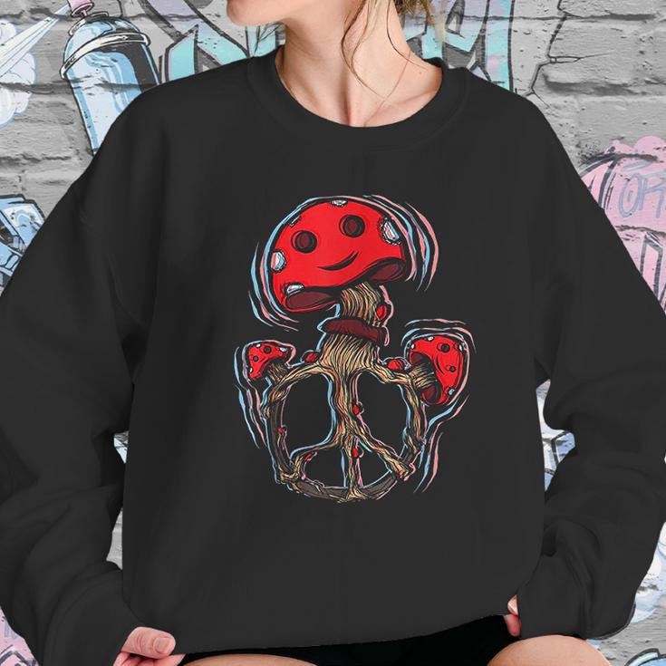 Magic Mushrooms Peace Sign Women Sweatshirt Gifts for Her