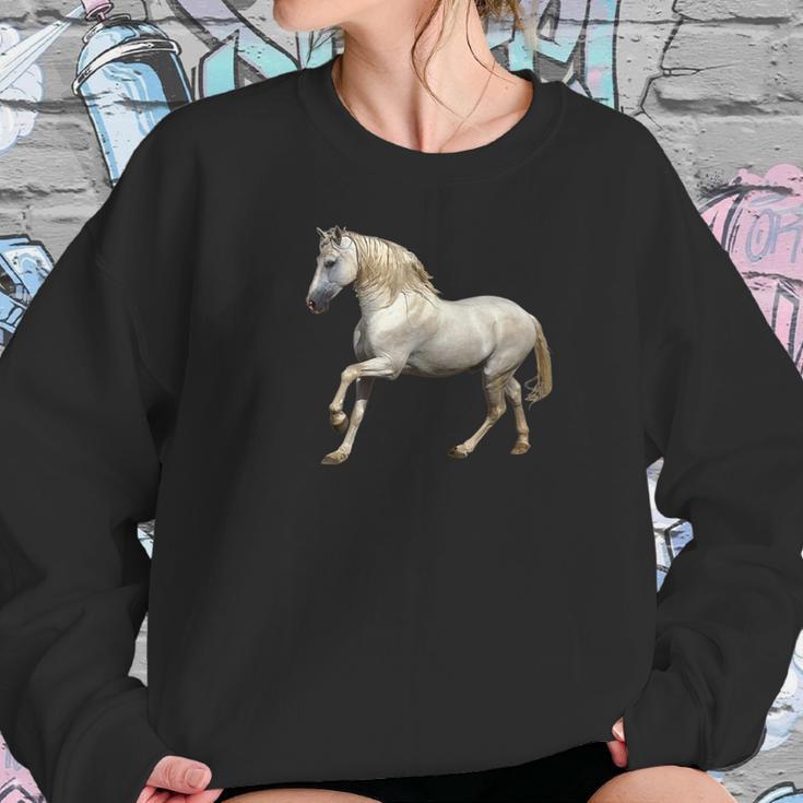 Majestic Wild Horse Stallion Photo Portrait Women Sweatshirt Gifts for Her