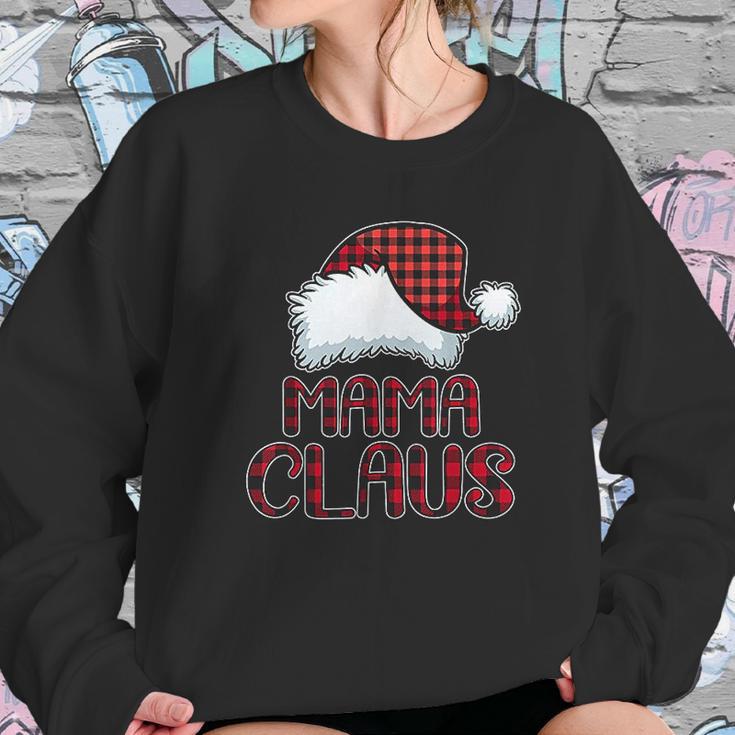 Mama Claus Santa Hat Red Buffalo Plaid Christmas Women Sweatshirt Gifts for Her