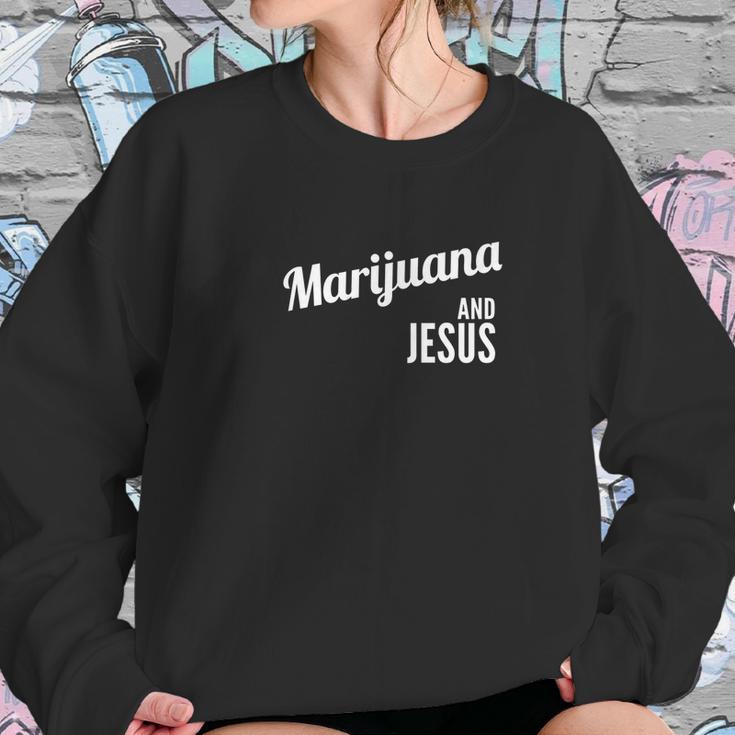 Marijuana And Jesus Christian Weed Women Sweatshirt Gifts for Her