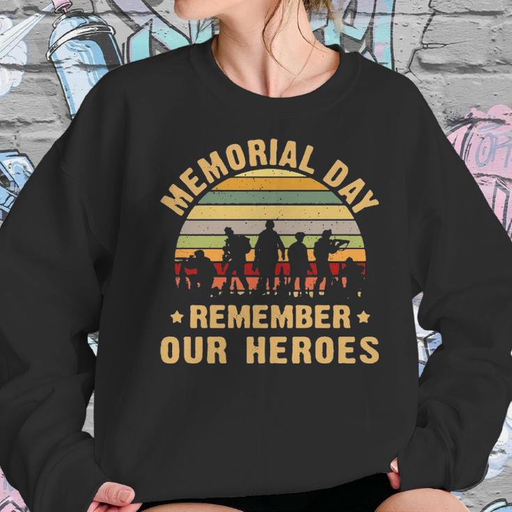 Memorial Day Remember Our Heroes Womens Triblend Scoop Women Sweatshirt Gifts for Her