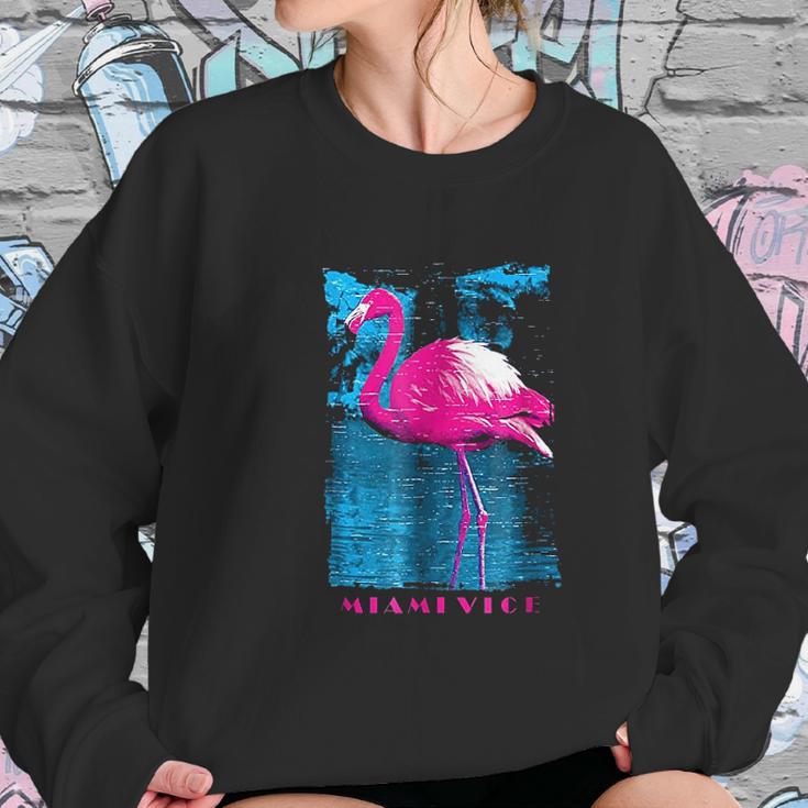 Miami Vice Original Pink Flamingo Women Sweatshirt Gifts for Her