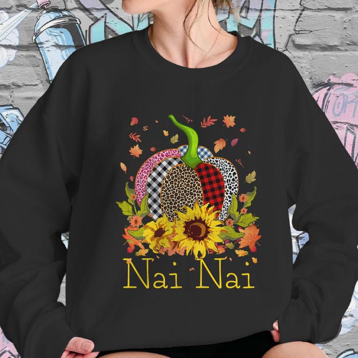 Nai Nai Pumpkin Leopard Print Sunflower Grandma Buffalo Plai Cute Gift Women Sweatshirt Gifts for Her