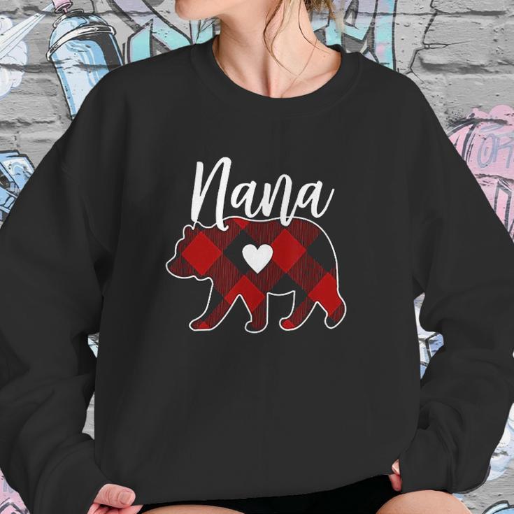 Nana Bear Christmas Buffalo Plaid Red White Women Sweatshirt Gifts for Her